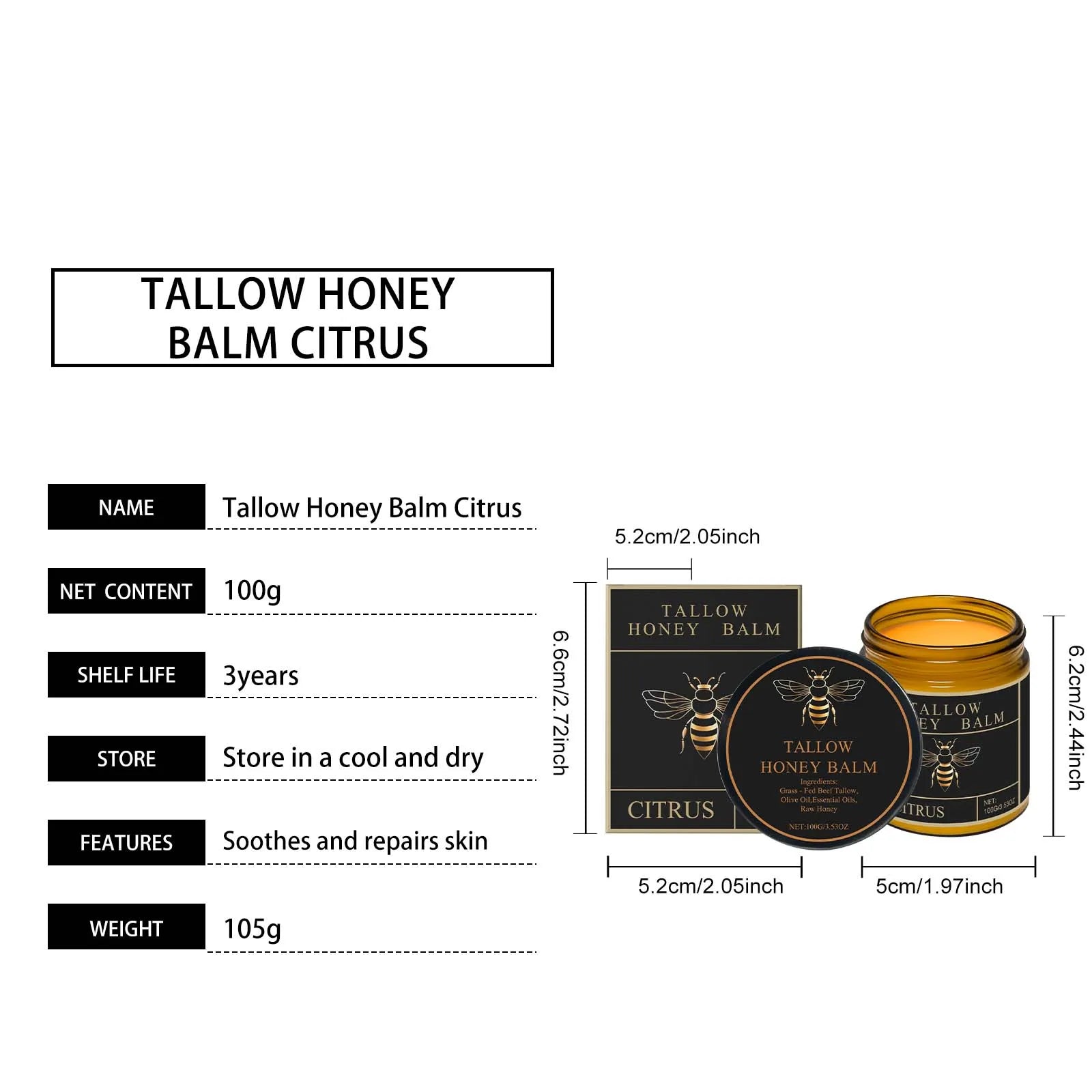 Tallow Honey Cream Glow Hydrating Skin (Face& Body)